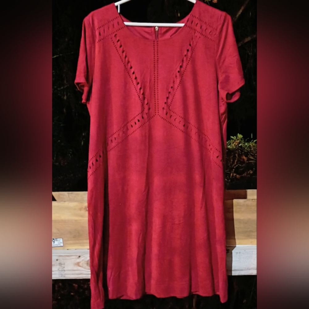 Danillo Boutique Red Suede Feel Mini Dress